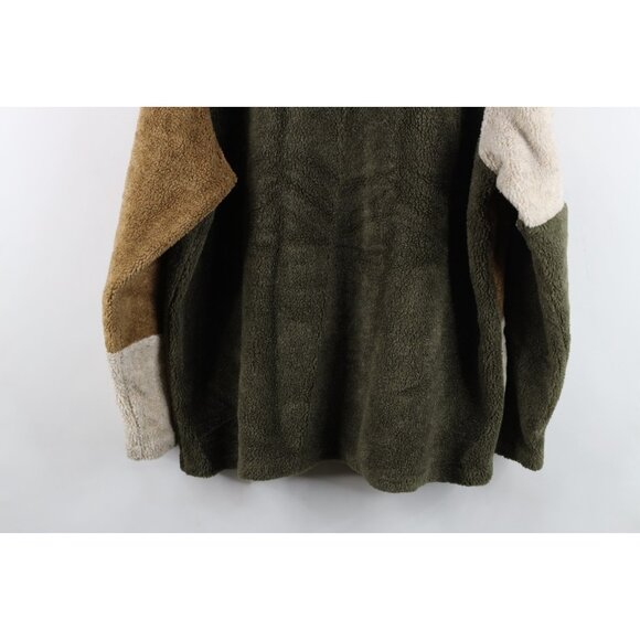 Vintage 90s Streetwear Womens XL Color Block Deep Pile Fleece Sweater Jacket - Picture 12 of 12